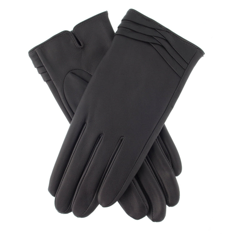 Load image into Gallery viewer, Dents Womens Ladies Katrina Detail Folded Cuff Warm Winter Soft Gloves - Black-1
