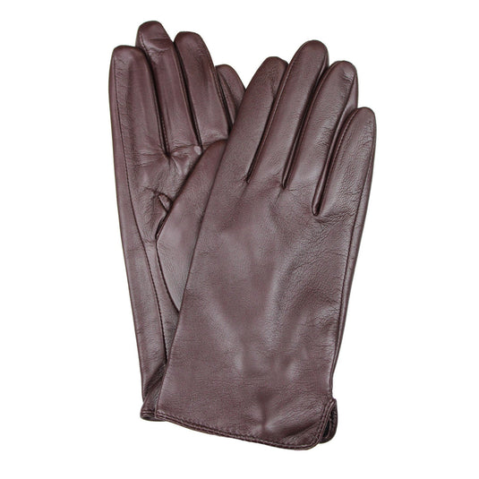 Dents Womens Classic Leather Gloves Winter Warm Soft Smooth Grain - Chocolate-0