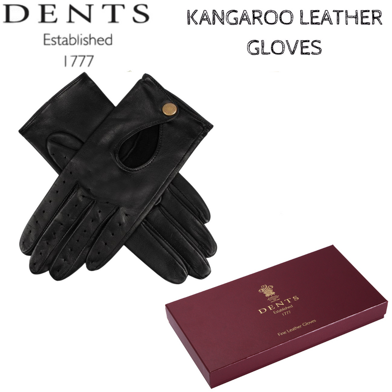 Load image into Gallery viewer, DENTS Womens Premium Kangaroo Leather Unlined Driving Gloves w/ Gift Box - Black-1
