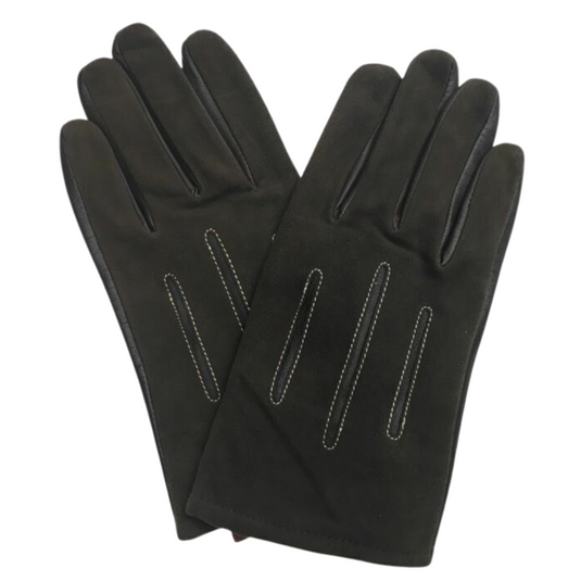 DENTS Mens Sheepskin Leather Gloves with Acrylic Lining Warm Winter - Brown-1