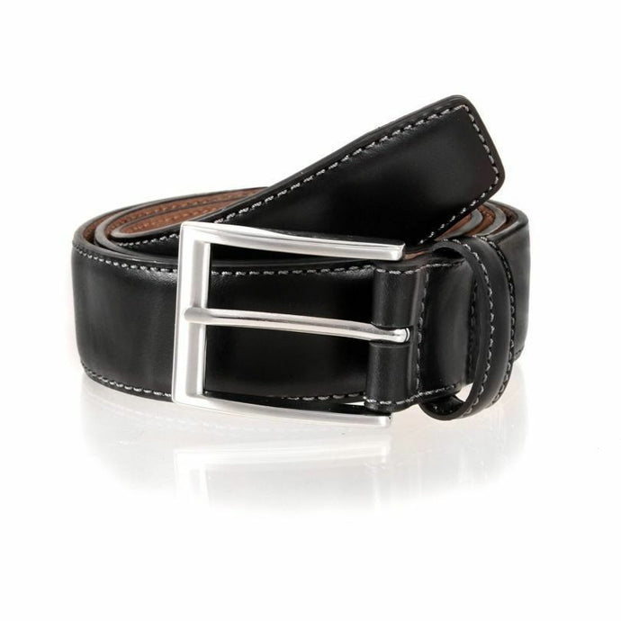 Dents Premium Quality Leather Belt Full Grain Classic Genuine -  Black - Large (37
