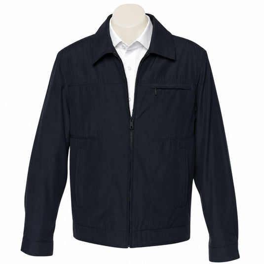 Sam Mens Full Zip Lined Jacket Blazer Cotton Polyester Winter Warm Coat - Black-2