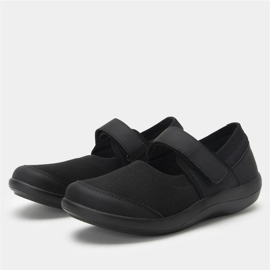 Alegria Womens Shoes Dynamo Mary Jane Slip Ons in All Black-1
