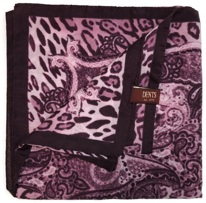 Load image into Gallery viewer, Ladies Animal Print &amp; Paisley Scarf Made in Italy 90 x 90cm Winter - Amethyst-2
