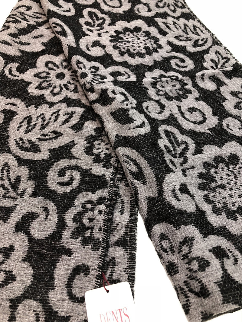 Load image into Gallery viewer, DENTS Large Pashmina Style Scarf w Floral Design Wool Blend Warm Winter-2
