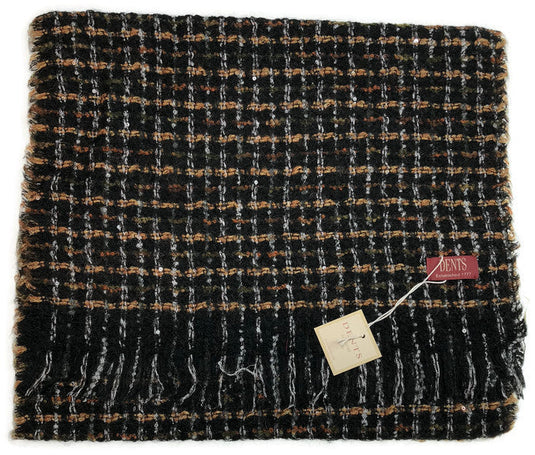 DENTS Womens Checked Weave Scarf Wool Blend Winter Warm - Berry-1