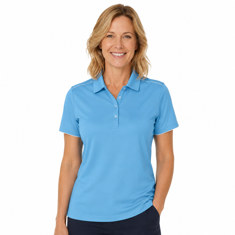 Load image into Gallery viewer, Sporte Leisure Womens Bond Dri-Sporte Polo Shirt Top in Bondi Blue-0

