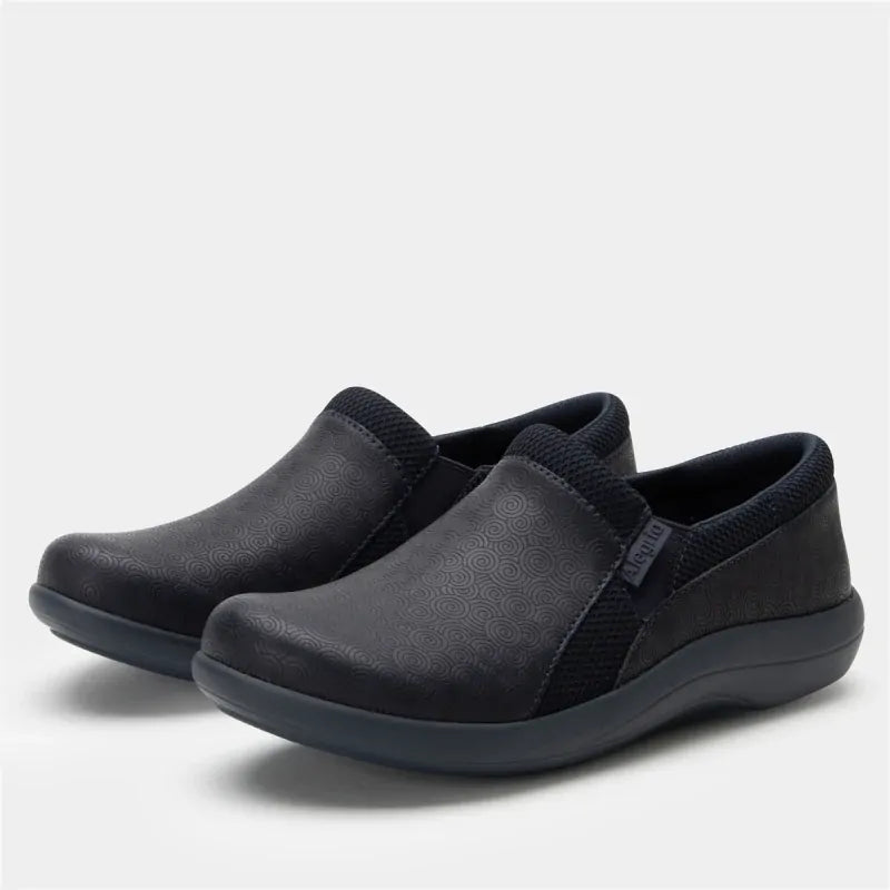 Load image into Gallery viewer, Alegria Duette Nursing Shoes Slip On Womens Work Hospitality in Swirl Wind Navy-0
