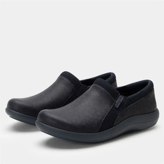 Alegria Duette Nursing Shoes Slip On Womens Work Hospitality in Swirl Wind Navy-0