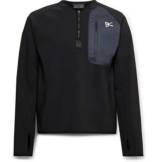 District Vision Mens Rocco Half-Zip Mid Layer Top - Black-1