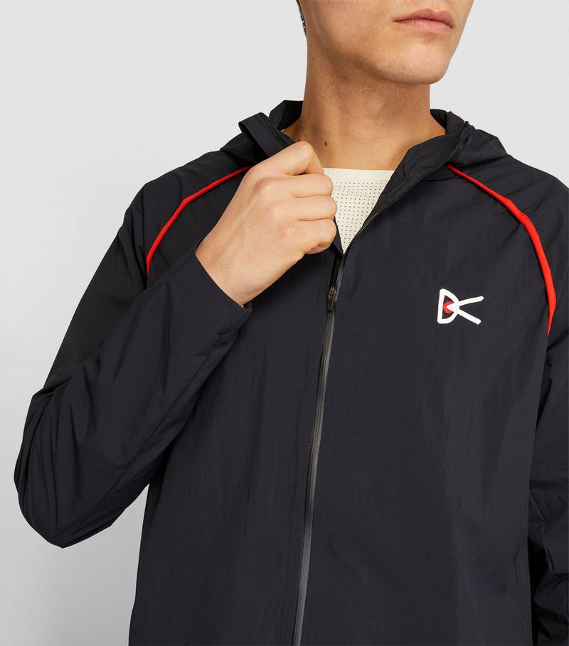 Load image into Gallery viewer, District Mens Max Mountain Shell Hooded Jacket All-Weather - Black/Red-3
