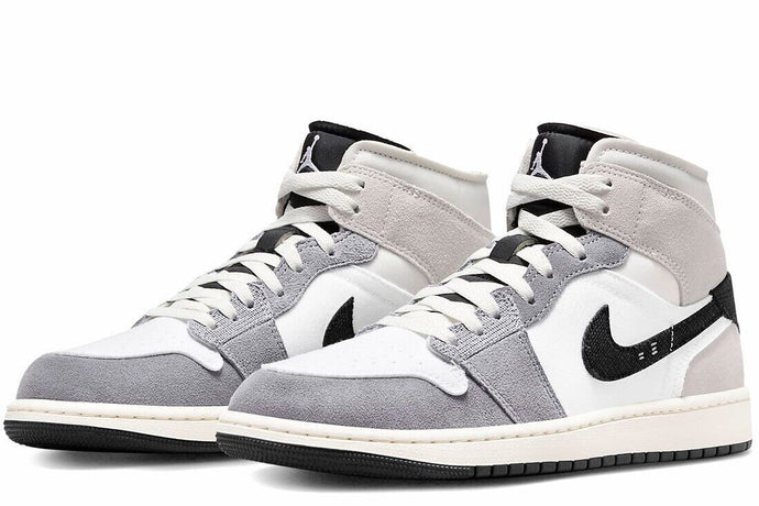 Nike Air Jordan 1 Mid Top SE Craft Shoes Sneakers - Cement Grey/Black - US 7-0
