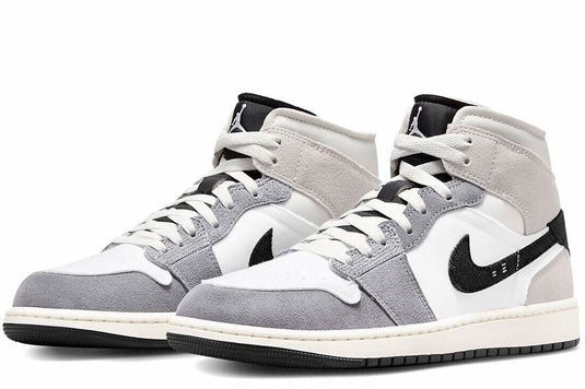 Nike Air Jordan 1 Mid Top SE Craft Shoes Sneakers - Cement Grey/Black - US 7-0