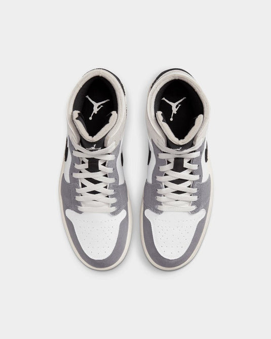 Nike Air Jordan 1 Mid Top SE Craft Shoes Sneakers - Cement Grey/Black - US 7-3