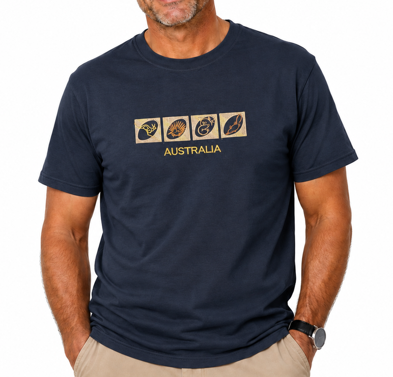 Load image into Gallery viewer, Adult Australian T Shirt Australia Day 100% Cotton Souvenir Tee Top - Navy-1
