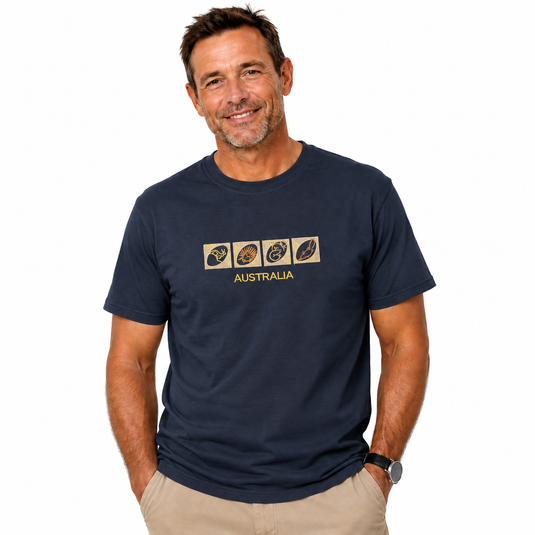 Adult Australian T Shirt Australia Day 100% Cotton Souvenir Tee Top - Navy-3