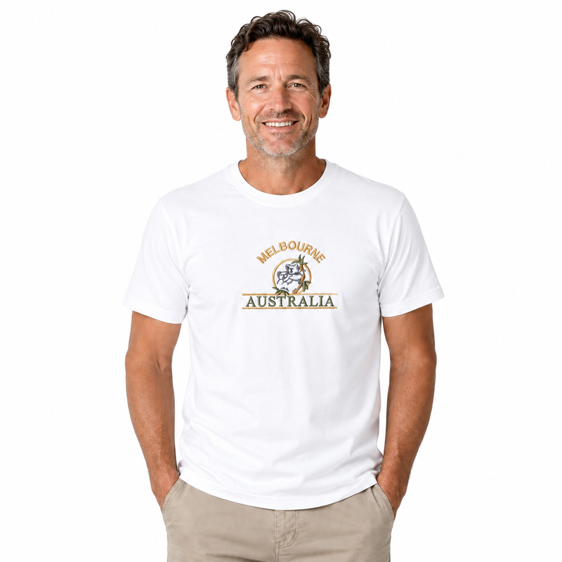 Load image into Gallery viewer, Adult Australia "Melbourne" T Shirt Australia Day Souvenir Tee Top 100% Cotton in White-3
