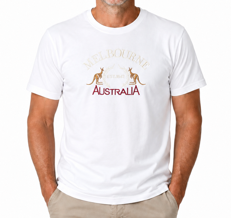 Load image into Gallery viewer, Adult Australia "Melbourne" T Shirt Australia Day Souvenir Tee Top 100% Cotton in White-1
