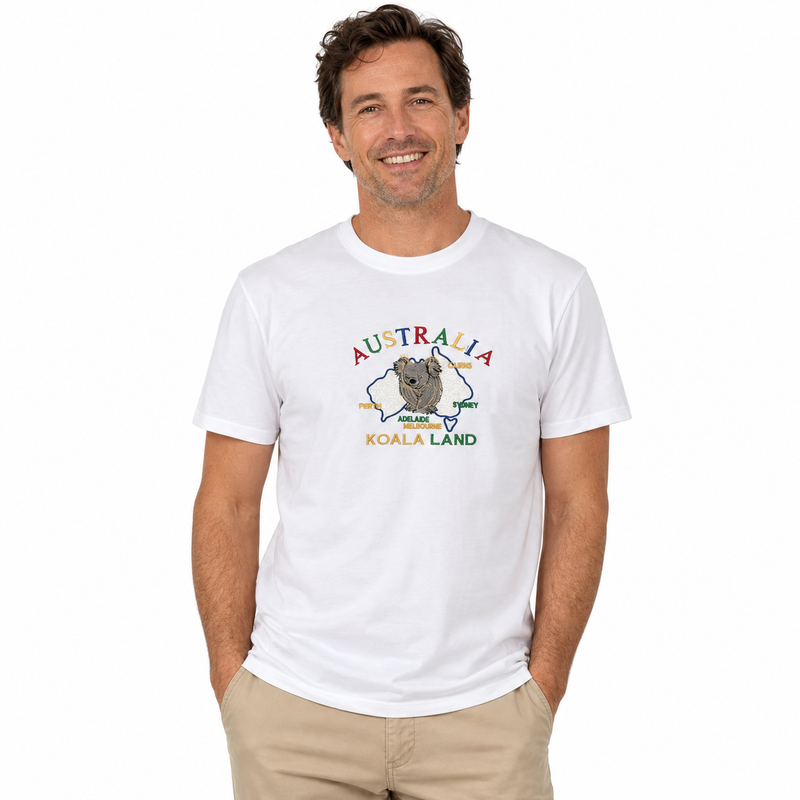 Load image into Gallery viewer, Adult Australia Koala Land T Shirt 100% Cotton Souvenir Tee Top - White-3
