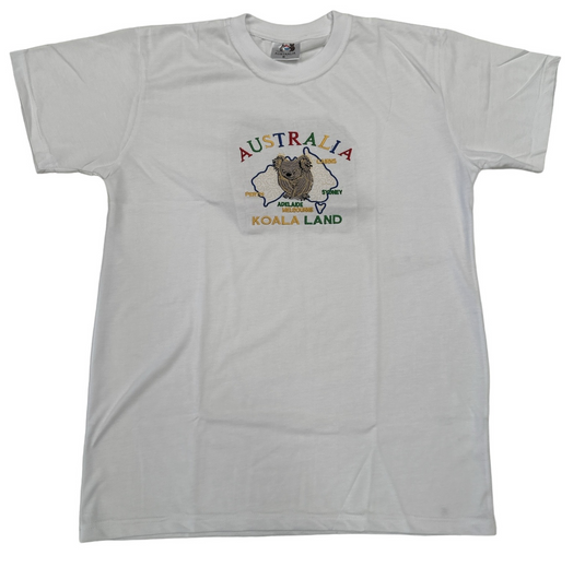 Adult Australia Koala Land T Shirt 100% Cotton Souvenir Tee Top - White-4