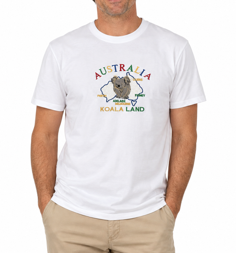 Load image into Gallery viewer, Adult Australia Koala Land T Shirt 100% Cotton Souvenir Tee Top - White-0
