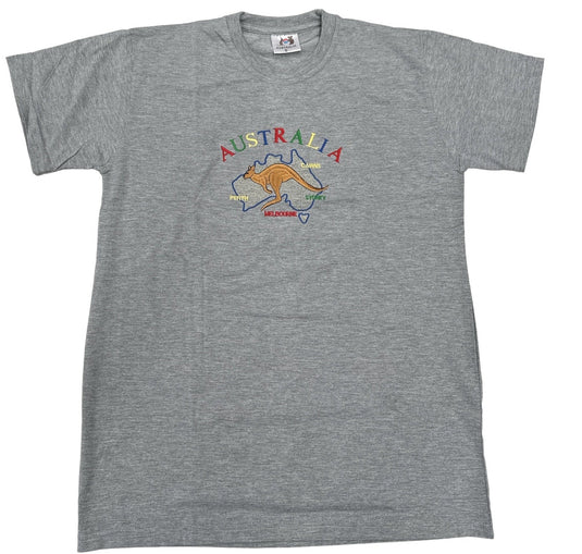 Adult Australia Kangaroo T Shirt Tee 100% Cotton Top Aussie Day - Grey-1