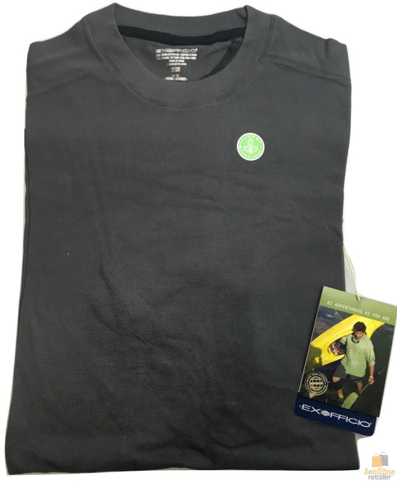 ExOfficio Satellite Tee Organic Cotton Soybean Short Sleeve Top T-Shirt Plain - Dark Pebble - L-0