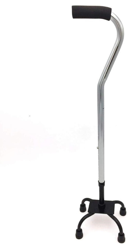 Adjustable Height Quad Cane Walking Stick Cane Folding Handle Metal - 4 Way-1