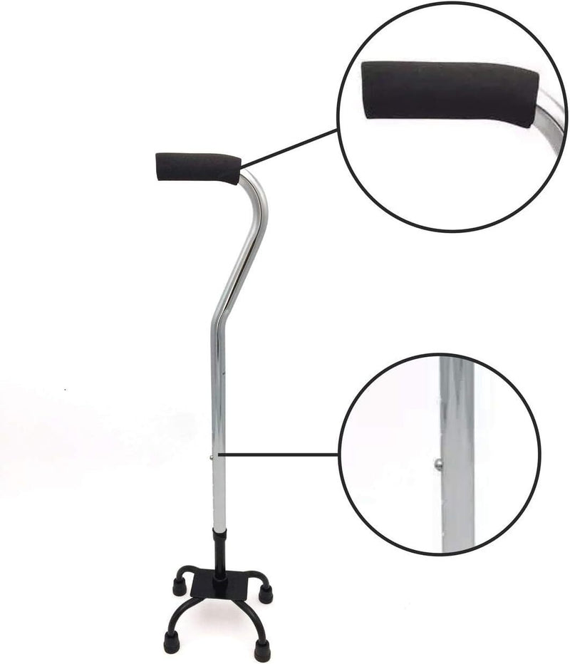 Load image into Gallery viewer, Adjustable Height Quad Cane Walking Stick Cane Folding Handle Metal - 4 Way-4
