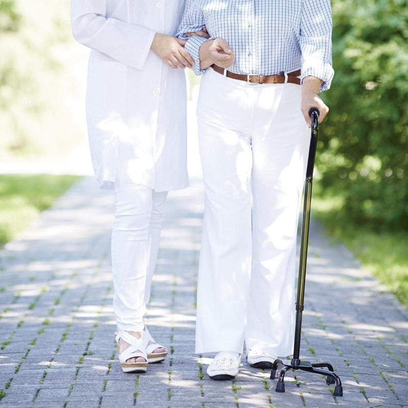 Load image into Gallery viewer, Adjustable Height Quad Cane Walking Stick Cane Folding Handle Metal - 4 Way-2
