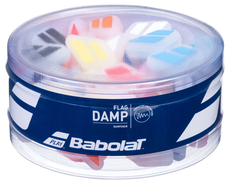 Load image into Gallery viewer, 50x Babolat Tennis Racquet Flag Dampeners in Jar - Assorted Colour-2
