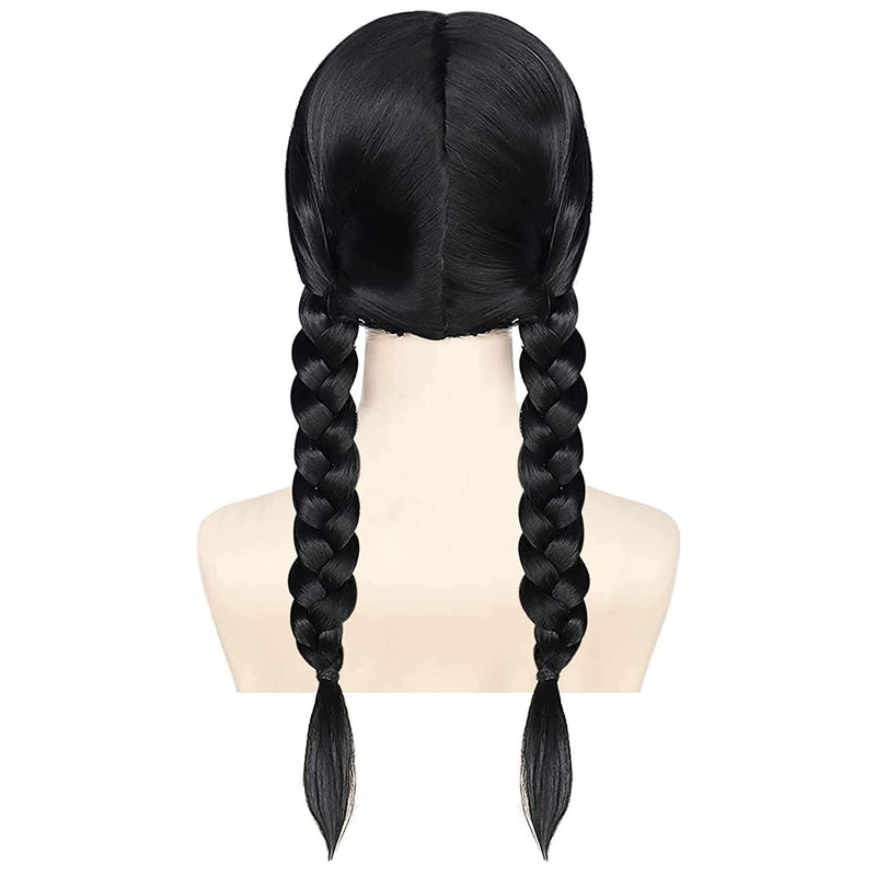 Load image into Gallery viewer, BRAIDED WIG Womens Plaited Hair Costume Party Schoolgirl Fancy Dress Braid - Black-4
