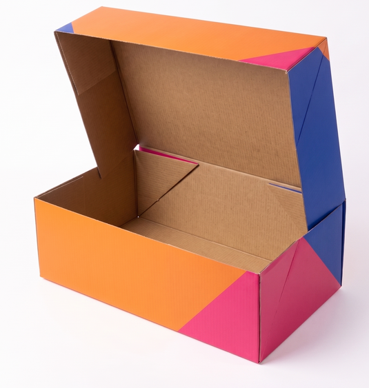 10x Flat-Pack Cardboard Boxes Carton w/ Geometric Print (260x130x90mm)-1