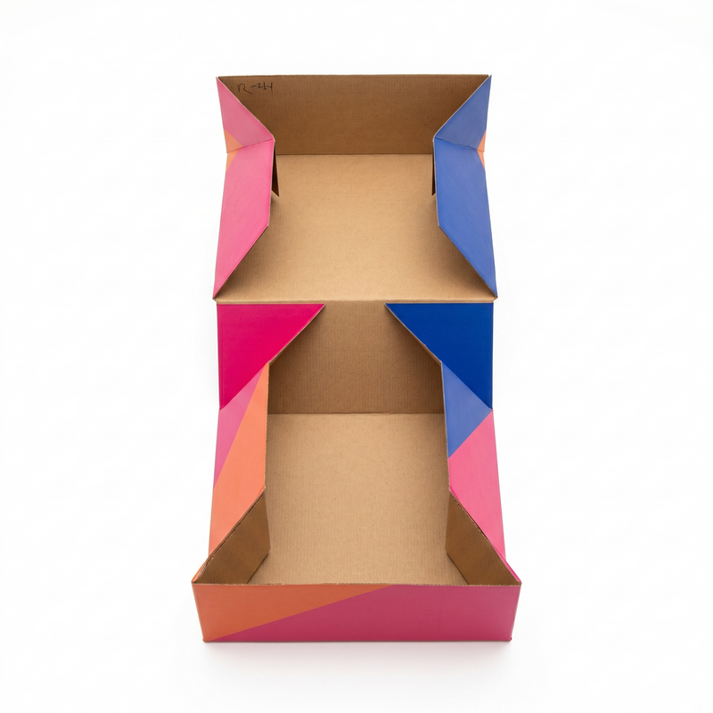 Load image into Gallery viewer, 100x Large Flat-Pack Cardboard Packing Boxes Carton w/ Geometric Print (250x220x100mm)-3
