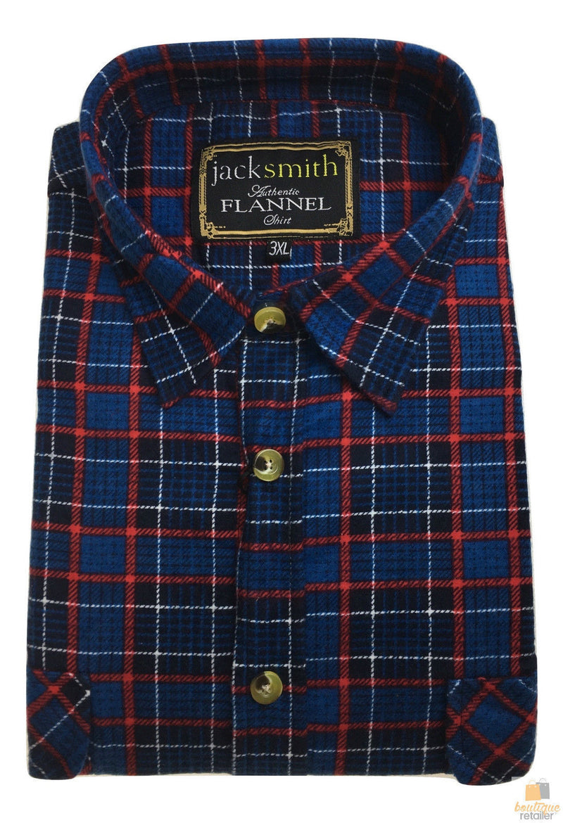 Load image into Gallery viewer, Mens Button Up FLANNELETTE SHIRT Check 100% COTTON Flannel Vintage - Red 90 (Full Placket)-3
