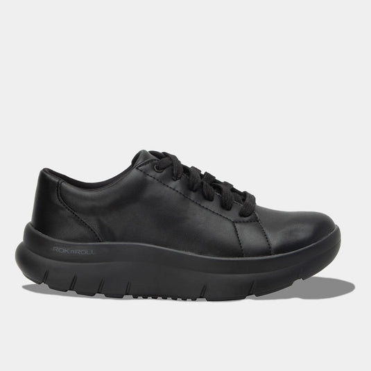 Alegria Womens Shoes Flote Rocker Sole Lace Up Sneakers in Black-3