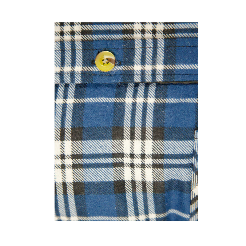 Load image into Gallery viewer, Mens Flannelette Long Sleeve Shirt 100% Cotton Check - Full Placket - Spanish Blue-3
