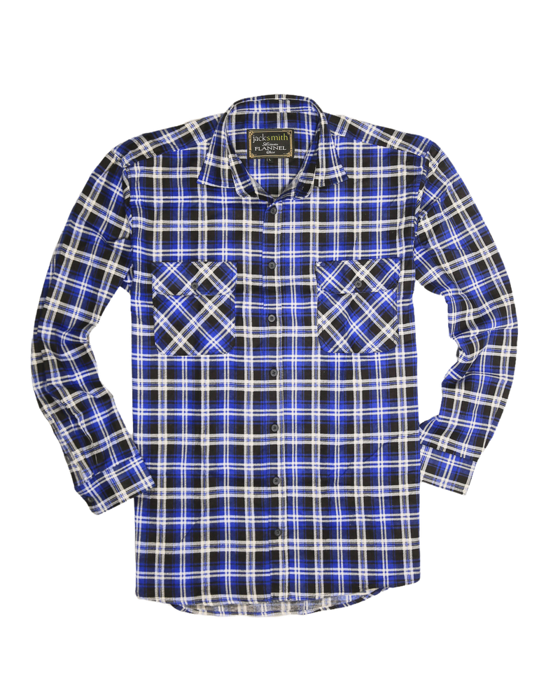 Load image into Gallery viewer, Mens 100% Cotton Flannelette Shirt Long Sleeve Check Authentic Flannel - Denim-3
