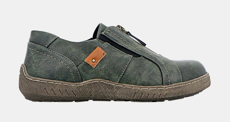 Load image into Gallery viewer, Panache Womens Inda Walking Shoes w/ Zip in Khaki-0
