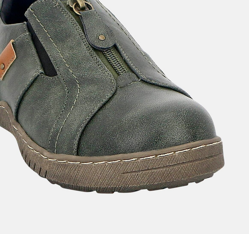Load image into Gallery viewer, Panache Womens Inda Walking Shoes w/ Zip in Khaki-4
