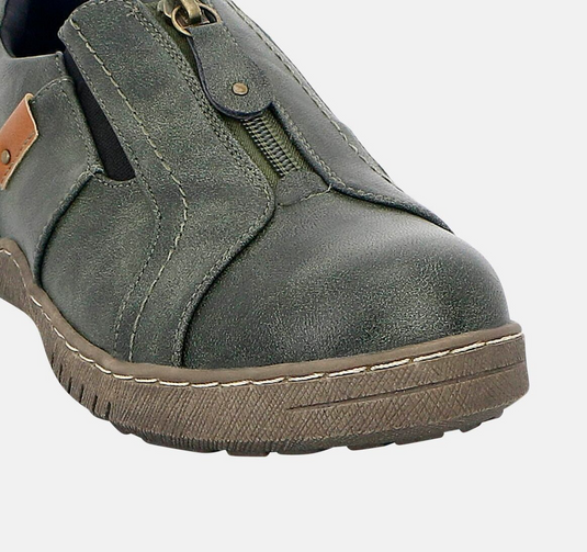 Panache Womens Inda Walking Shoes w/ Zip in Khaki-4