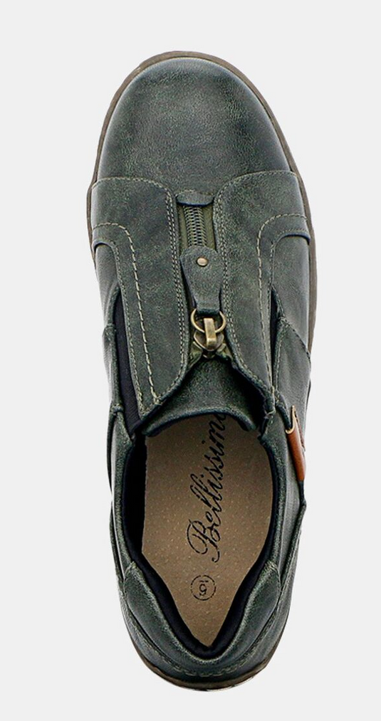 Panache Womens Inda Walking Shoes w/ Zip in Khaki-3
