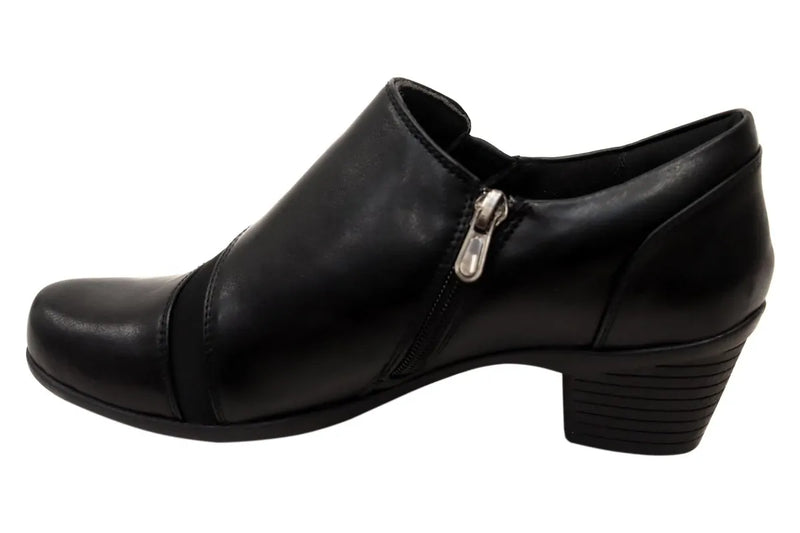 Load image into Gallery viewer, Panache Womens Raegan Comfortable Low Heel Shoes in Black-4

