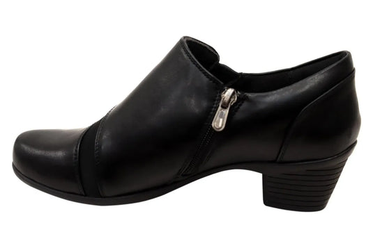 Panache Womens Raegan Comfortable Low Heel Shoes in Black-4