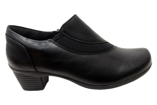 Panache Womens Raegan Comfortable Low Heel Shoes in Black-1