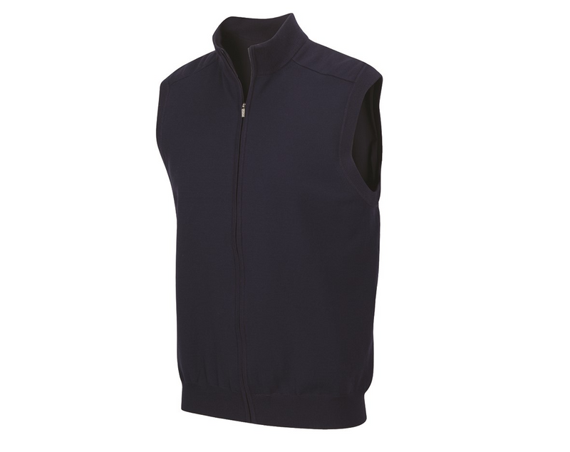 Load image into Gallery viewer, Greg Norman Mens Weatherknit Full Zip Wind Golf Vest in Navy-1
