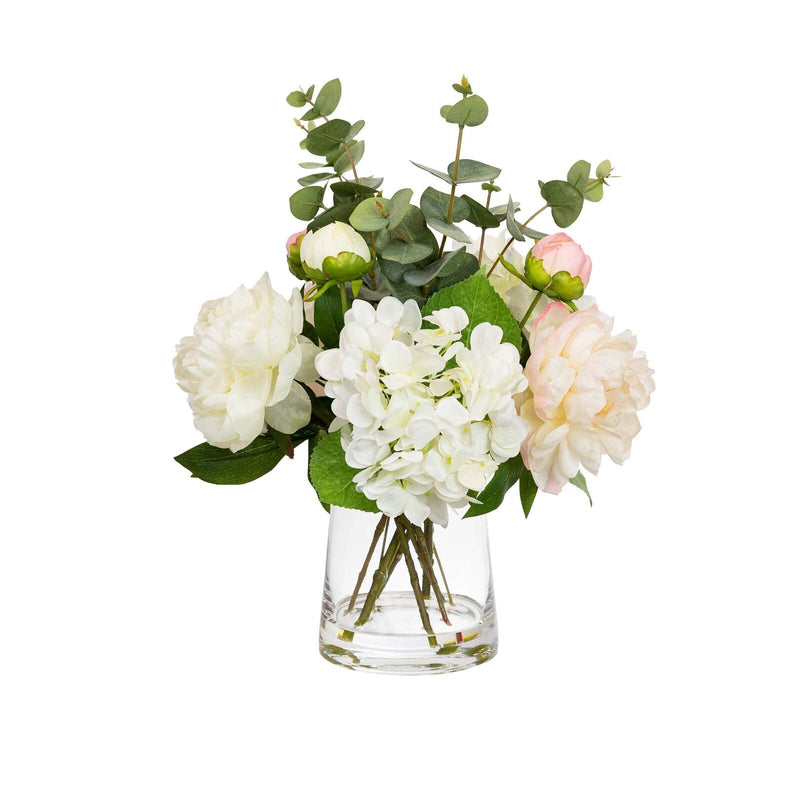 Load image into Gallery viewer, 53cm Faux Mixed Hydrangea Arrangement in Glass Artificial Flowers Plant Fake-2
