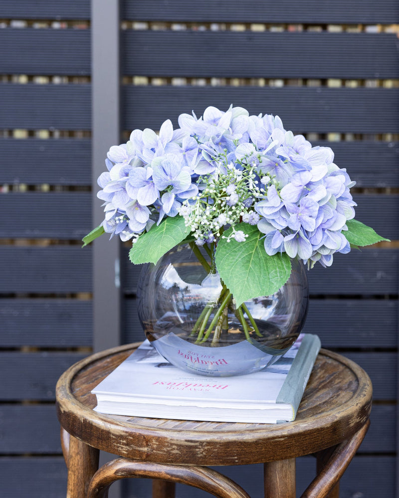 Load image into Gallery viewer, 28cm Hydrangea Arrangement in Fish Bowl Artificial Flowers Decor-2
