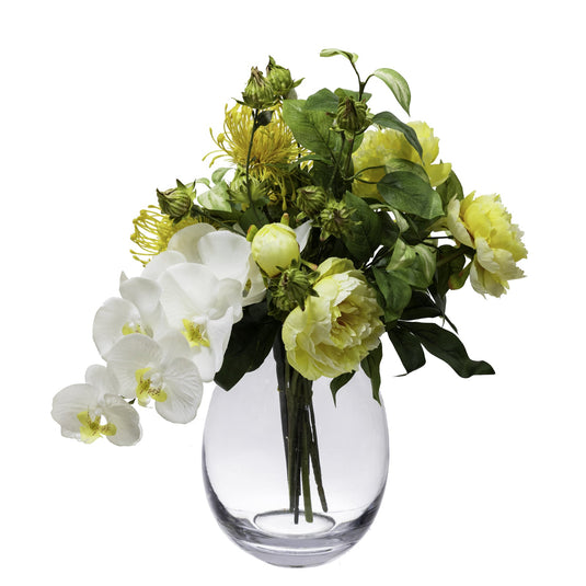 46cm Orchid & Peony Mixed Arrangement Artificial Flower Plant Decor-0