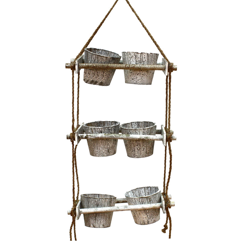 Load image into Gallery viewer, Hanging Pot Basket 3 Tier Wall Kitchen Storage with 6 Buckets-0
